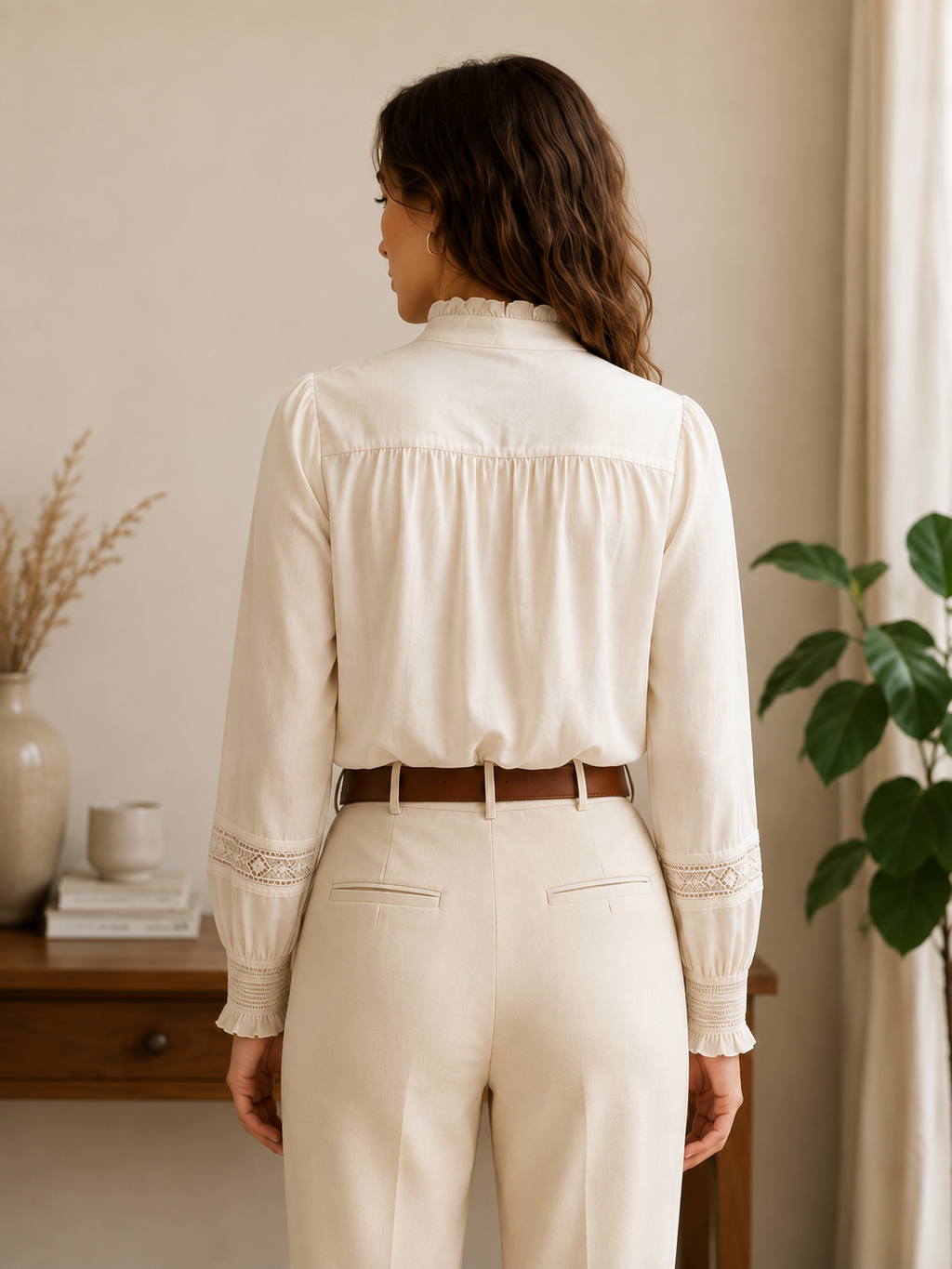 Blusa Elegante Mujer con Encaje