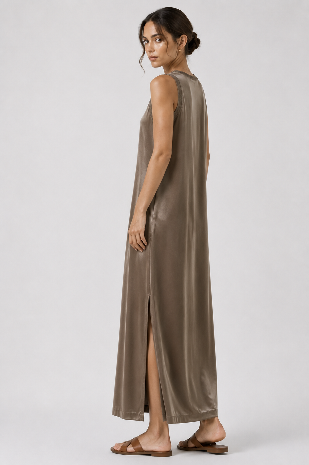 Vestido Largo para Mujer – Sin Mangas, Corte Recto y Fluido | Vestido Casual Elegante para Verano