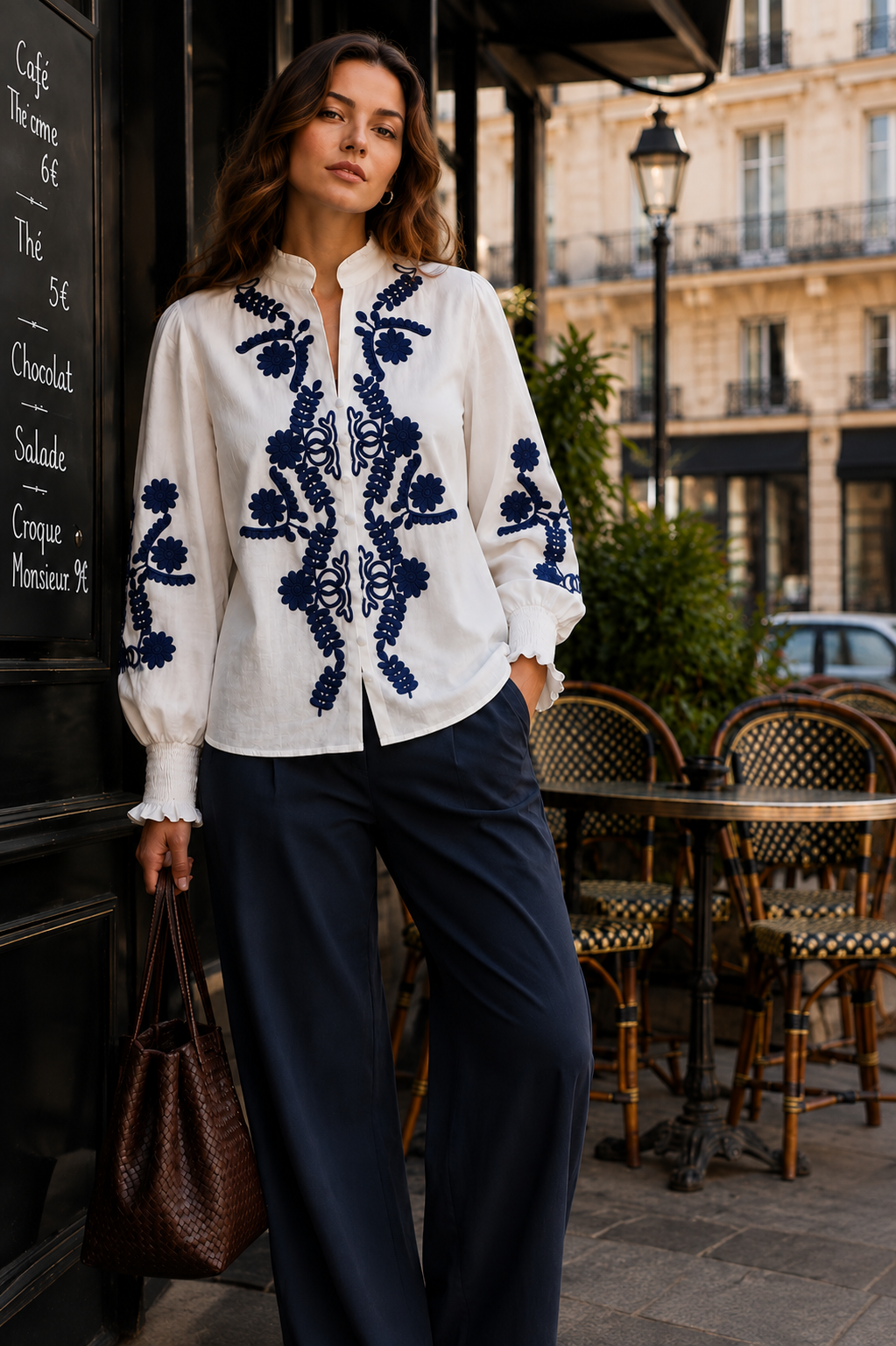 ALICIA Camisa Bordada de Mujer 100% Algodón