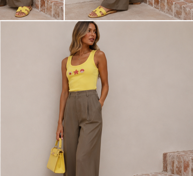 SAMYA Pantalon Palazzo